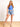 Model is wearing a royal blue high neck crop tank.
